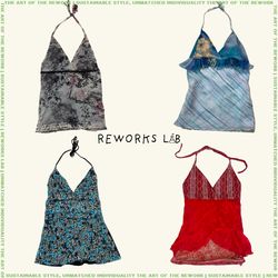 Upcycled Y2K Halter Tops