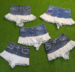 7955 - Upcycled Mini Denim Skirts