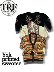 #216 womens y2k print sweater