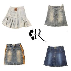 Y2K Era Cyber Girl Denim Midi Skirt RW -2272