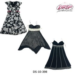 Women Black and White Printed Dresses (DS-10-398)