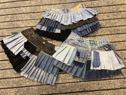 Upcycled Y2K Multi Layered Pleated Mini Skirts