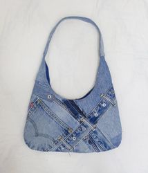 CR2241 UPCYCLED LEVI’S DENIM HOBO SHOULDER BAG