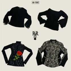 Y2k Black Gothic Full Sleeve Tops (AA-1342)