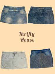 * Y2K Vintage 00s Denim Mini Skirt Edit(TH/605)