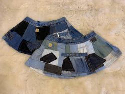 Upcycled Y2K Carharrt + Denim Patchwork Mini Skirt..