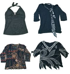 Y2K Embellished Black Tops Mix