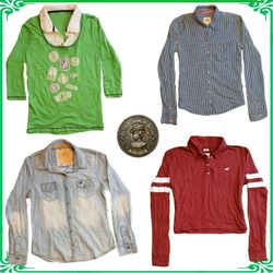 ✨ Women's Hollister & Branded Long Sleeve Shirts &..