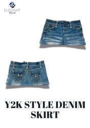 Upcycled Y2K Style Denim Skirts - EVR0250