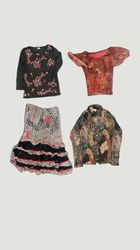 Y2k Red Hot Women Printed Blouses and Tops Selecti..