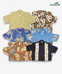Y2K Style Hawaiian Shirts with wood buttons - 21 p..