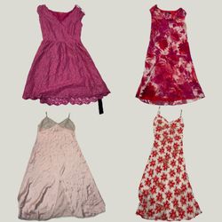 Y2K Red & Pink Ruffle Slip Lot
