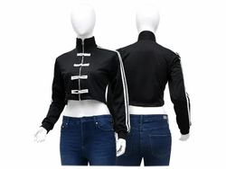 CR1873 UPCYCLED SPORT ZIP CROP JACKET