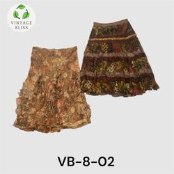 Women’s Y2K Printed Poly Skirt – Trendy Vintage St..
