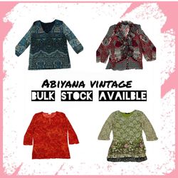 Y2K Boho Blouses Bundle - Paisley Tunic, Ruffle Ba..