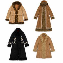 Vintage Fur Trim Winter Coats