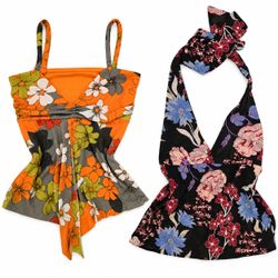 Upcycled Y2K Halter and Fairy Tops