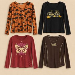 Y2K Moody Fall Graphics Long Sleeves