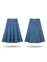 (FV-2238) Y2K Denim Flared Skirts