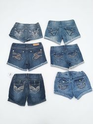 Bundle of Y2K Trashy McBling Denim Mini jean Short..