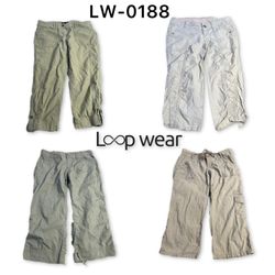 Y2K Ladies Cotton Cargo Capri Pants