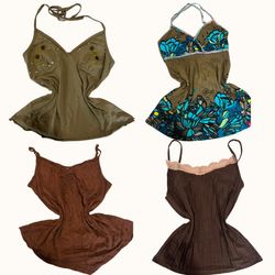 Y2K Mocha Fairy Cami Tops - ST-074