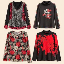 Y2K Gothic Floral Tops