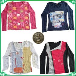 ✨ Women's Y2K Printed Blouses & Long Sleeve Tops B..
