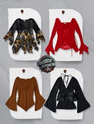 Y2K Grunge Poly Blouse