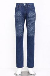 CR1270 Upcycled Woven Patchwork Denim Jeans