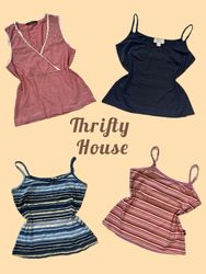 Y2K 90s/00s Striped Baby Cami Tops(TH/611)