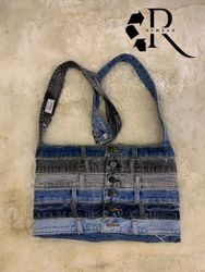 Upcycled Denim Belts Cross Body Bag