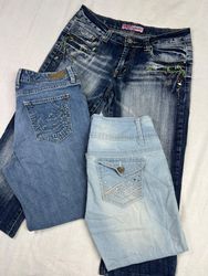Embroidery Capri jeans (J-0045)