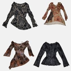 Y2K Grunge Rush Mesh Tops