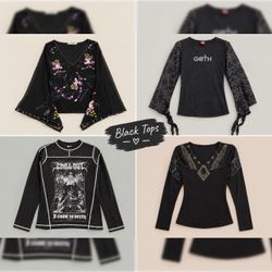 Gothic black tops