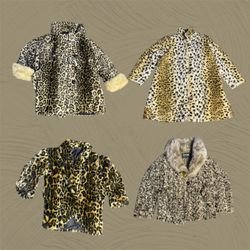 Faux Fur Animal Print Coats