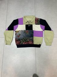 A/W Upcycled Nike Patchwork Collared Sweatshirt