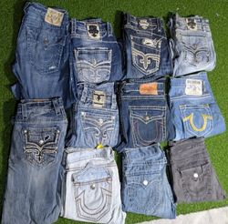 MISS ME , TRUE RELIGION , ROCK REVIVAL JEANS A ZAM..