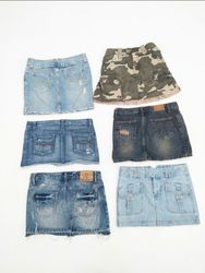 Cyber Grunge Y2K Denim Skirt Collection | Pleated ..