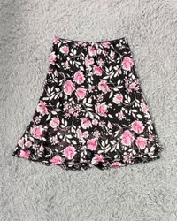 CN*1007**Y2K Dark Floral Skirt Grunge Fairycore Ae..