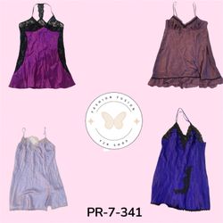 Women’s Vintage Silk Slip Dress – Y2K Chic Night O..