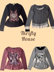 Y2K Printed and Plain Long Sleeve Baby tees(TH/871..