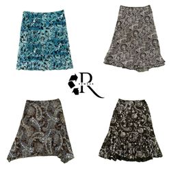 Y2K Women Printed Poly Midi Skirts RW-2643