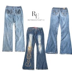 Y2K Paris Hilton Era Girl Denim Jeans RE-3558