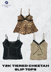 Y2K Tiered Cheetah Slip Tops - EV2405
