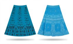 (FV-2063) Y2K Boho Blue Midi & Maxi Skirts Bundle ..