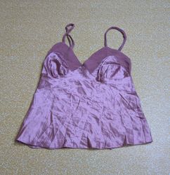 TH421 Y2K Vintage Silk Lace Trim Top | 2000s Cami ..