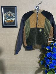 Upcycled Carhartt corduroy hooded jacket 🐒