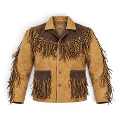 SA592 Vintage Cowboy Fringe Leather Jacket | Resel..