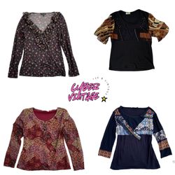 Vintage Floral Mesh & Ruffle Top (MH-137)
